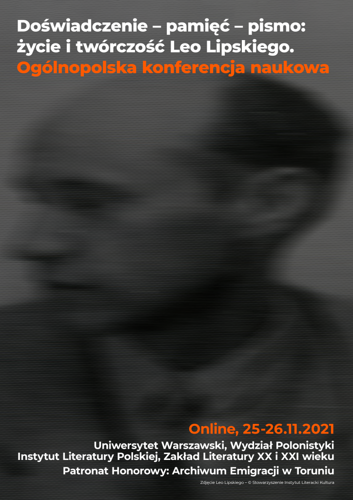 plakat konferencji o Leo Lipskim