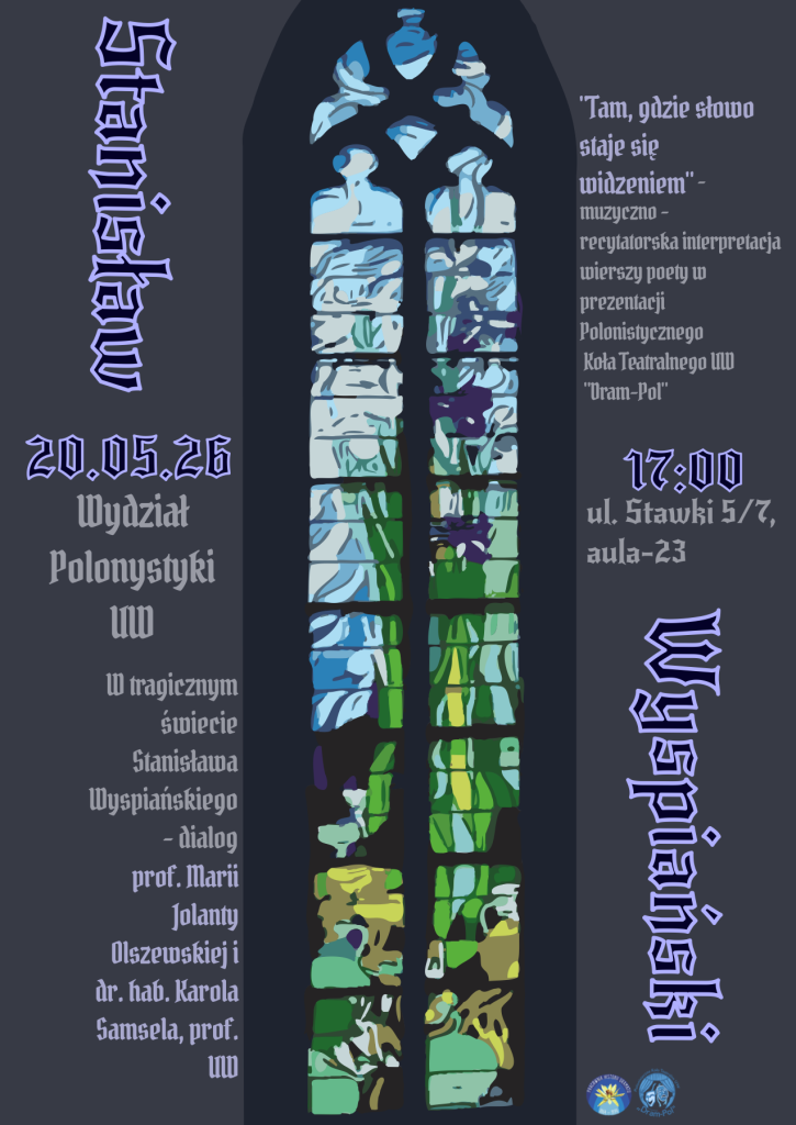Zapraszamy na spotkanie poświęcone twórczości Stanisława Wyspiańskiego, które odbędzie się 20 maja 2026 roku o godzinie 17:00 w auli 23.